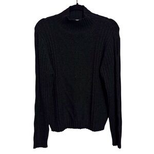 Pendleton Size Large Petite Dark Green Turtleneck Pullover Sweater Wool Cashmere